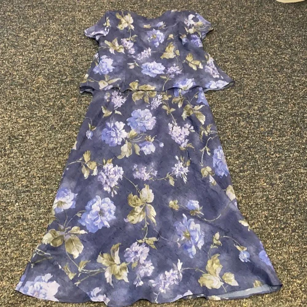 Vintage Purple Floral Maxi Dress sz. L